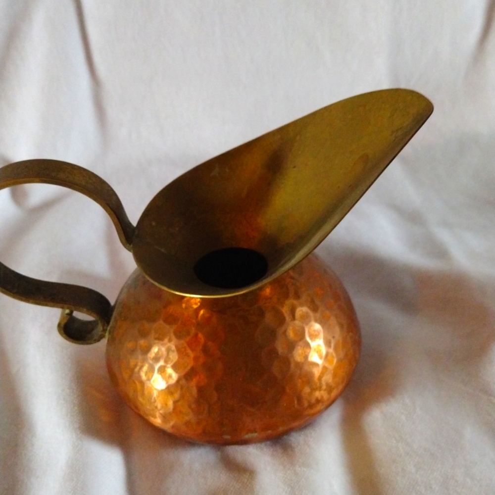 Vintage copper stem vase